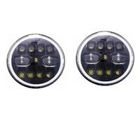 CGBWMB Car Headlight For Suzuki For Samurai For Jimmy For Bandit 600 7 Inch LED Angel Eye Headlights DRL & Hi/Lo Beam Auto Headlamp(B black 55w)