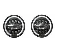 CGBWMB Car Headlight For Suzuki For Samurai For Jimmy For Bandit 600 7 Inch LED Angel Eye Headlights DRL & Hi/Lo Beam Auto Headlamp(E black 60w)