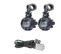 CGBWMB Motorcycle Headlight Motorcycle LED Headlight Projector Lens Auxiliary Fog Lights 100W Dual Color Flashing Motorcycle Light With Switch(White Yellow B)