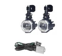 CGBWMB Motorcycle Headlight Motorcycle LED Headlight Projector Lens Auxiliary Fog Lights 100W Dual Color Flashing Motorcycle Light With Switch(White Yellow A)