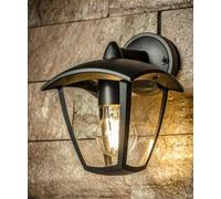 CGC Black Outdoor Outside Lights Traditional Contemporary Waterproof Lampholder Weatherproof Porch Patio Door Wall Terrace Garden (Downlight with Natural White Bulb)