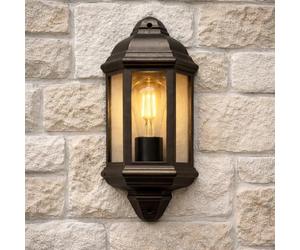 CGC Black Outdoor Wall Hanging Suspended Ceiling Lantern Traditional Vintage Light (Black Half Wall)