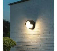 CGC Lighting Black White Square Round LED Wall Ceiling Outdoor Bulkhead Light Waterproof Shed Conservatory Garden Porch Patio Driveway Garage (Black/White Round)