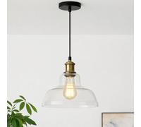 CGC Glass Bistro Adjustable Ceiling Pendant Light Lamp Shade (Clear Medium)