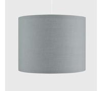 CGC Grey Fabric Silver Inner Drum Lamp Shade