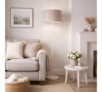 CGC Interiors Cgc Lena Off White Straight Floor Lamp With Large Allegra Lampshade