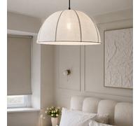 CGC Interiors Cgc Lyra 50Cm White Knitted Fabric Curved Wave Easy Fit Lampshade