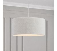CGC Interiors Cgc Messina White Luxury Detailed Cotton 45Cm Large Drum Lampshade