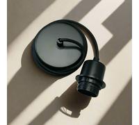 CGC Lighting 'Ada' Black 1.5m adjustable E27 Ceiling Pendant & Matching ceiling Rose CGC Lighting Black