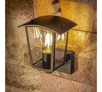 CGC Lighting 'Ally' Black E27 Outdoor Wall Light Lantern Clear Diffuser IP44 Up CGC Lighting Black