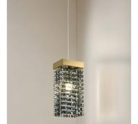 CGC Lighting Astley Gold & Grey Smoked Crystal Droplets Adjustable Height Ceiling Pendant Light CGC Lighting Grey