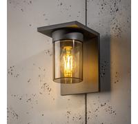 CGC Lighting 'Avery' Anthracite Grey E27 Outdoor Wall Light Lantern Smoked Diffuser IP54 in Dark Grey CGC Lighting Dark Grey