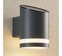 CGC Lighting Black Modern Solar Outdoor Outside Garden Porch Wall Lantern Light