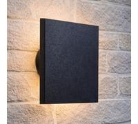 CGC Lighting Black Square LED Outdoor Indoor Wall Light IP65 Back Lit Halo Polycarbonate Coastal CGC Lighting Black