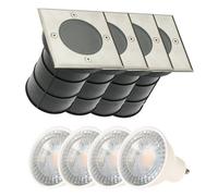 CGC Lighting Bridget - Cgc Four Square Large With Bulbs Stainless Steel Inground Or Decking Lights