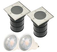 CGC Lighting Bridget - Cgc Two Square Large With Bulbs Stainless Steel Inground Or Decking Lights