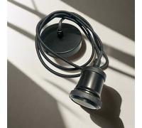 CGC Lighting 'Cassie' Black 1.5m adjustable E27 Ceiling Pendant & Matching ceiling Rose CGC Lighting Black