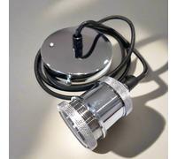 CGC Lighting 'Cassie' Chrome 1.5m adjustable E27 Ceiling Pendant & Matching ceiling Rose in Metallic Silver CGC Lighting Metallic Silver