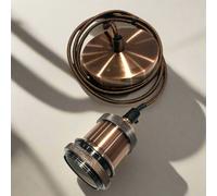 CGC Lighting 'Cassie' Copper 1.5m Adjustable E27 Ceiling Suspension Cable Pendant & Matching Ceiling Rose CGC Lighting Copper