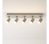 CGC Lighting Cgc 5 Head Adjustable Gu10 Bar Spotlight - Satin Silver & Glass