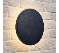 CGC Lighting Cgc Bailey Black Round Led Outdoor Indoor Wall Light Ip65 Back Lit Halo Polycarbonate Coastal