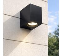 CGC Lighting Cgc Black Up Or Down Gu10 Wall Light Square Outdoor Garden Indoor Ip44 Weatherproof Polycarbonate Outside Door Patio Wall Lamp