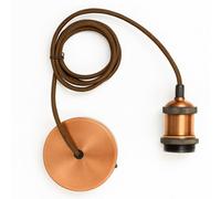 CGC Lighting Cgc Cassie Copper 1.5M Adjustable E27 Ceiling Suspension Cable Pendant And Matching Ceiling Rose
