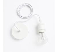 CGC Lighting Cgc Cassie Matt White 1.5M Adjustable E27 Ceiling Pendant And Matching Ceiling Rose