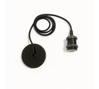 CGC Lighting Cgc Cassie Shiny Black 1.5M Adjustable E27 Ceiling Pendant And Matching Ceiling Rose