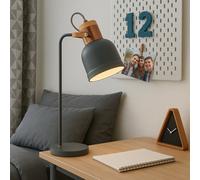 CGC Lighting Cgc Char Grey And Copper Desk Lamp Study Light Adjustable Head