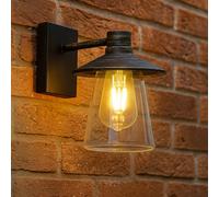 CGC Lighting Cgc Chester Antique Bronze Outdoor Wall Light Lantern With Bell Shape Clear Glass Diffuser E27 Ip54