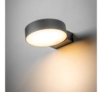 CGC Lighting Cgc Darcy Anthracite Dark Grey Adjustable Round Led Outdoor Outside Wall Light 3000K Warm White Ip54