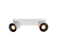 CGC Lighting Cgc Elli White Double Cylinder Surface Mounted Adjustable Spotlight With A Choice Of White, Black Or Gold Inner