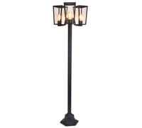 CGC Lighting Cgc Fir Modern Black Outdoor Lantern Tall Three Head Post Light 1.9M
