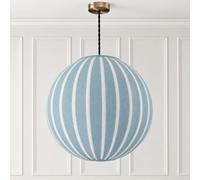 CGC Lighting Cgc Fleur Large 45Cm Blue & White Striped Round Globe Lantern Lampshade