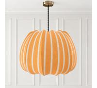 CGC Lighting Cgc Fleur Large 45Cm Orange & White Striped Round Globe Lantern Lampshade