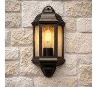 CGC Lighting Cgc Fred Black Outdoor Half Wall Light Lantern