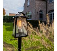 CGC Lighting Cgc Kelsey Black Post Lantern With Water Glass Diffuser