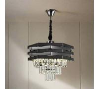 CGC Lighting Cgc Kyla Grey Smoke And Crystal Adjustable Ceiling Light Pendant