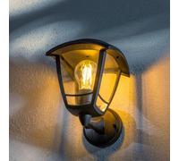 CGC Lighting Cgc Lara Black Solar Outdoor Wall Lantern Traditional Filament Led Warm White Light Ip44