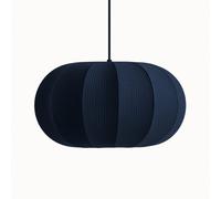 CGC Lighting Cgc Lila Navy Oval Ribbed Stretch Cotton Fabric Lampshade