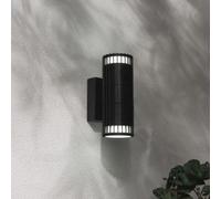 CGC Lighting Cgc Lilly Black Ribbed Gu10 Up & Down Outdoor Wall Light Ip44
