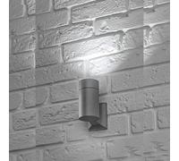 CGC Lighting Cgc Matte Grey Single Bulb Outdoor Cylinder Led Wall Light