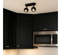 CGC Lighting Cgc Nieve Matt Black Double Two Head Gu10 Ceiling Surface Spot Light Round Head