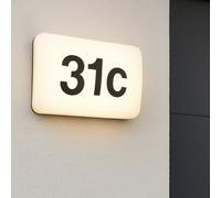 CGC Lighting Cgc Outdoor House Number Black Led Slim Wall Light