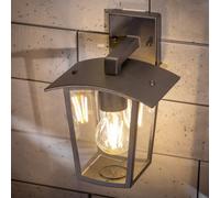 CGC Lighting Cgc Outdoor Outside Wall Light Black E27 Lantern Clear Diffuser Ip44 Traditional Porch Down Facing