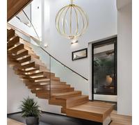 CGC Lighting Cgc Paraplu 3 Globe 90Cm Satin Gold Led Ceiling Pendant Light