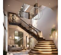 CGC Lighting Cgc Paraplu 3 Globe 90Cm Satin Nickel Led Ceiling Pendant Light