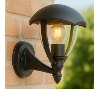 CGC Lighting Cgc Poppy Black Curved Coach Lantern Up Light