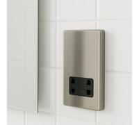 CGC Lighting Cgc Regal Brushed Stainless Steel Screwless Slim Shaver Socket Black Insert